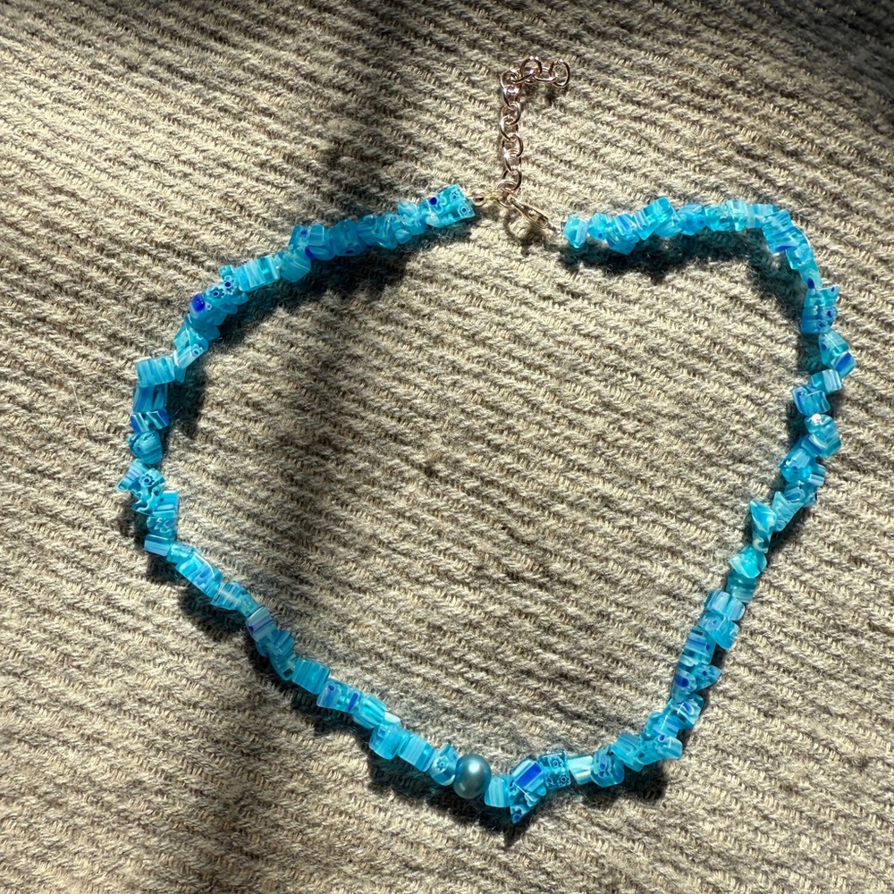 y2k pearl and glass beaded necklace